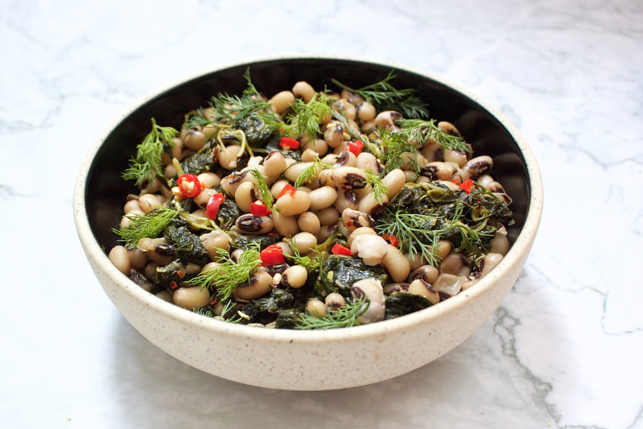 Black-Eyed Peas with Spinach and Dill - Pakistan Eats